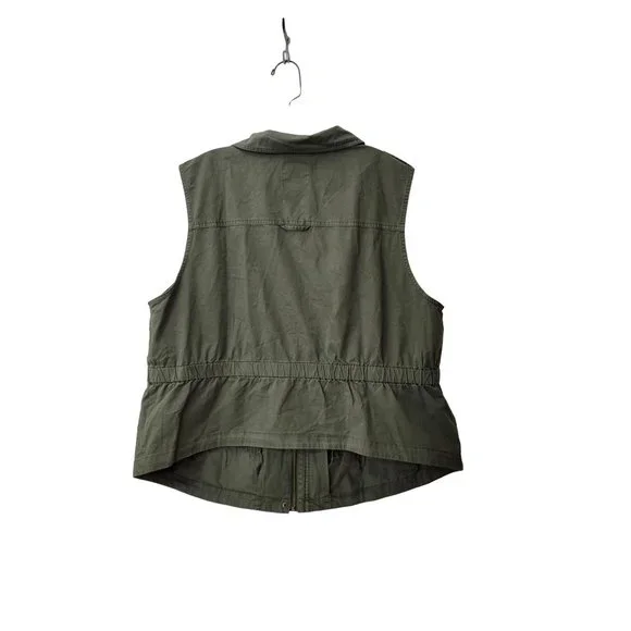 Rachel Hollis Olive Green Cargo Cotton Vest Size 1X - Picture 2 of 5